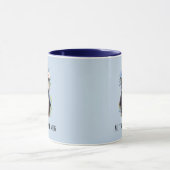 Mug Cute Penguins Bleu Personnalisé Texte Bilingue Esp (Centre)