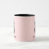 Mug Cute Penguins rose Personnalisé Texte bilingue (Centre)