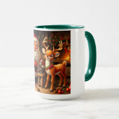 Mug Cute Père Noël et Reindeer (Devant droit)