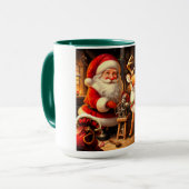 Mug Cute Père Noël et Reindeer (Devant gauche)