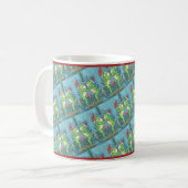MUG CUTE PÈRE NOËL FROGS KISSING SOUS DRAGONFLY MISTLE (Devant gauche)