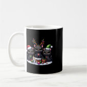 Mug Cute Père Noël Reindeer Elf Noir Chat Noël Femme (Gauche)
