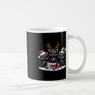 Mug Cute Père Noël Reindeer Elf Noir Chat Noël Femme