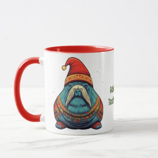 Mug Cute Père Noël Walrus Cadeaux de Noël Walrus Lover (Gauche)