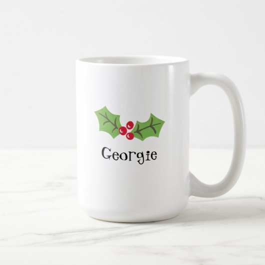 Mug Cute personnalisée Holly & Berries Noël (Droite)