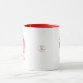 Mug Cute Personnalisée Rouge Blanc Valentine fraise (Centre)