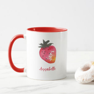 Mug Cute Personnalisée Rouge Blanc Valentine fraise