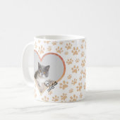 Mug Cute Pet Chat Photo Coeur parties scintillant et p (Devant gauche)