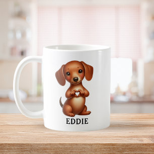Mug Cute Pet Dachshund Créer un coeur avec des pattes