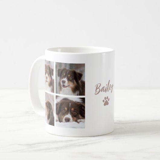 Mug Cute Pet Dog Custom 8 Photo Collage (Devant gauche)