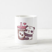 Mug Cute Petit Ours Panda Accrochant Du Café Glacé (Centre)