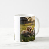 Mug Cute pets group, Golden Retriever and cat. (Devant droit)