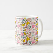 Mug Cute Pink and Yellow Floral Pattern (Devant droit)