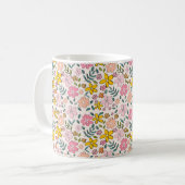 Mug Cute Pink and Yellow Floral Pattern (Devant gauche)