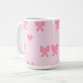 Mug Cute Pink Bows and Hearts Coque (Devant gauche)