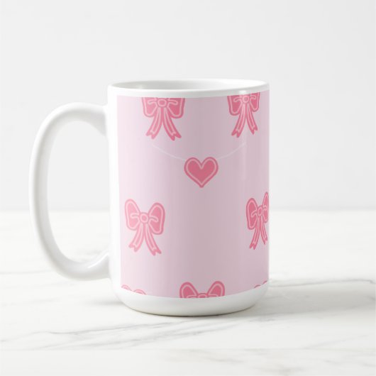 Mug Cute Pink Bows and Hearts Coque (Gauche)