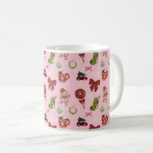 Mug Cute Pink Christmas Seamless Pattern (Devant droit)