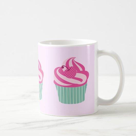 Mug Cute Pink Cupcakes Pattern Pastel Pink (Droite)