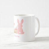 Mug Cute Pink Easter Bunny with Spring Flowers  (Devant droit)
