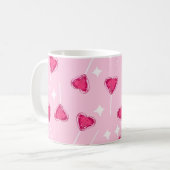 Mug Cute Pink Heart Lollipop Seamless Pattern (Devant gauche)