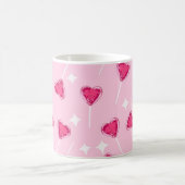 Mug Cute Pink Heart Lollipop Seamless Pattern (Centre)