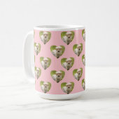 Mug Cute Pink Hearts Custom Pet Photo (Devant gauche)