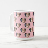 Mug Cute Pink Hearts Kids Photo Custom Face (Devant gauche)