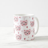 Mug Cute Pink Kittens and Hearts Pattern for Kids (Devant droit)