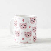 Mug Cute Pink Kittens and Hearts Pattern for Kids (Devant gauche)