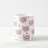 Mug Cute Pink Kittens and Hearts Pattern for Kids (Centre)
