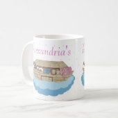 Mug Cute Pink Noah's Ark Nom personnalisé Boug café ca (Devant gauche)