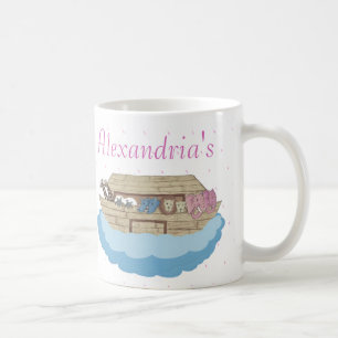 Mug Cute Pink Noah's Ark Nom personnalisé Boug café ca