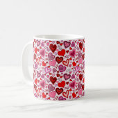 Mug Cute Pink Red Hearts Blush Love Pattern (Devant gauche)