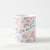 Mug Cute Pink Teal Unicorn Rainbow (Centre)