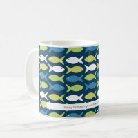 Cute Poisson Bleu Vert Jaune Blanc Personnalisé