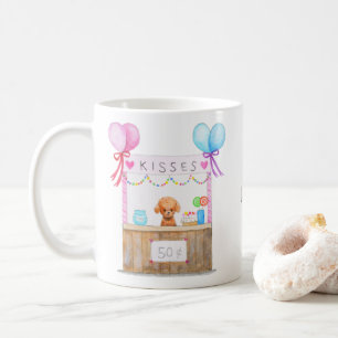Mug Cute Poodle Puppy Kissing Booth Nom personnalisé