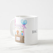 Mug Cute Poodle Puppy Kissing Booth Nom personnalisé (Devant gauche)
