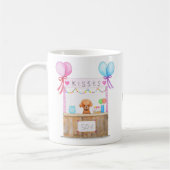 Mug Cute Poodle Puppy Kissing Booth Nom personnalisé (Gauche)