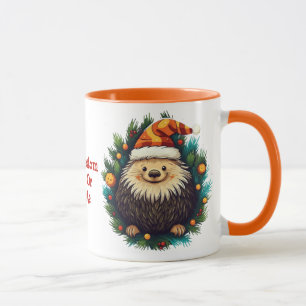 Mug Cute Porcupine Xmas Light Père Noël Porcupine