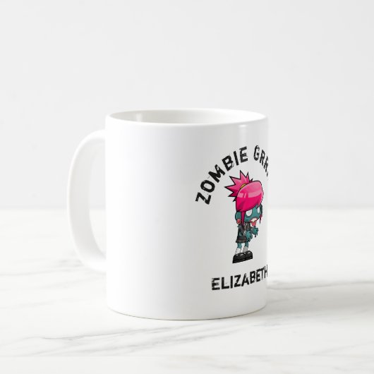 Mug Cute Punk Rock Zombie Grrrl (Devant gauche)