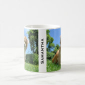 Mug Cute Puppy in Garden Personalised (Centre)