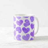 Mug Cute Purple Doodled Heart Valentine's Day Motif (Devant droit)