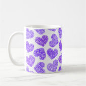 Mug Cute Purple Doodled Heart Valentine's Day Motif (Gauche)