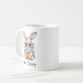 Mug Cute Rabbit Reading a Book Custom (Devant gauche)