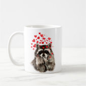 Mug Cute Raccoon souffler Baisers Amour Coeurs (Gauche)
