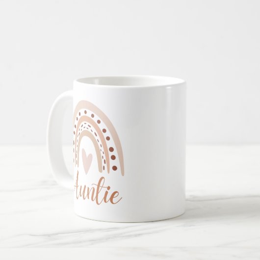 Mug Cute Rainbow Boho Heart Auntie Cute (Devant gauche)