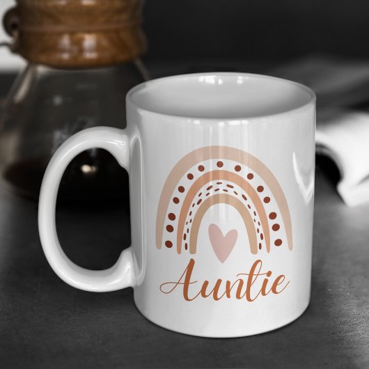 Mug Cute Rainbow Boho Heart Auntie Cute