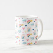 Mug Cute Rainbow Hearts & Clouds Motif (Devant droit)
