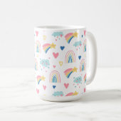 Mug Cute Rainbow Hearts & Clouds Motif (Devant droit)
