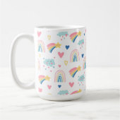 Mug Cute Rainbow Hearts & Clouds Motif (Gauche)